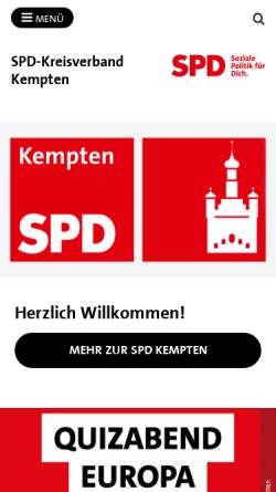 Vorschau der mobilen Webseite spd-kempten.de, SPD-Kreisverband Kempten im Allgäu