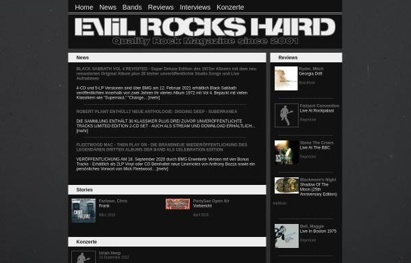 Vorschau von www.evilrockshard.net, Evil Rocks Hard