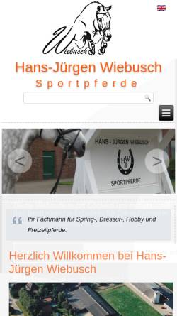 Vorschau der mobilen Webseite www.hjw-sportpferde.de, Hans-Jürgen Wiebusch