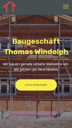Vorschau der mobilen Webseite www.windolph-bau.de, Baugeschäft Thomas Windolph