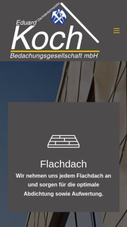 Vorschau der mobilen Webseite eduard-koch.de, Eduard Koch Bedachungsgesellschaft mbH