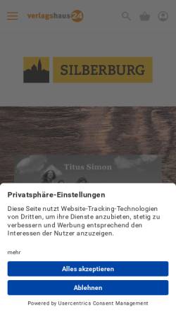 Vorschau der mobilen Webseite verlagshaus24.de, Silberburg-Verlag GmbH