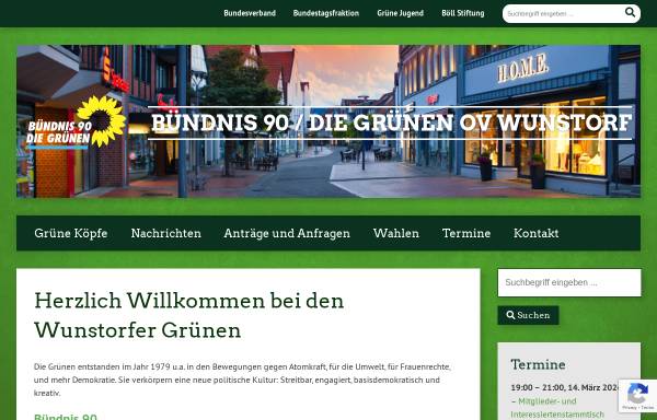 Vorschau von www.gruene-wunstorf.com, Bündnis 90/Die Grünen Wunstorf