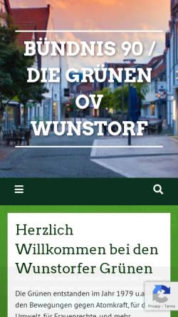 Vorschau der mobilen Webseite www.gruene-wunstorf.com, Bündnis 90/Die Grünen Wunstorf
