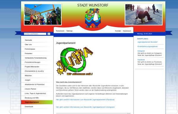 Vorschau von www.jugendparlament-wunstorf.de, Jugendparlament Wunstorf