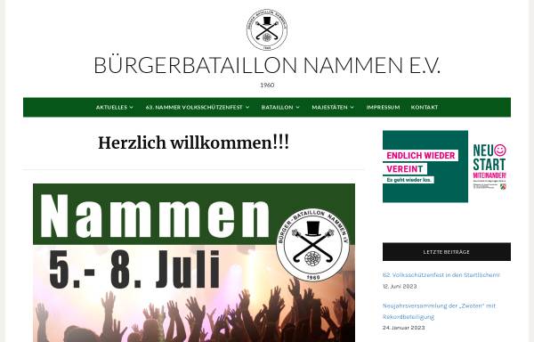 Vorschau von www.buergerbataillon-nammen.de, Bürgerschützenbataillon Nammen