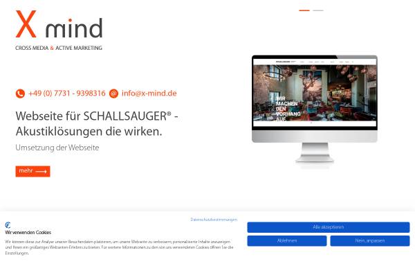 Vorschau von www.x-mind.de, X mind - Cross Media & Active Marketing