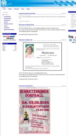 Vorschau der mobilen Webseite www.bc-schretzheim.de, BC Schretzheim e.V.
