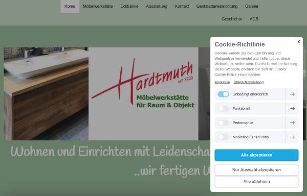 Vorschau von www.hardtmuth.de, Schreinerei Hardtmuth