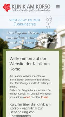 Vorschau der mobilen Webseite www.klinik-am-korso.de, Klinik am Korso gGmbH