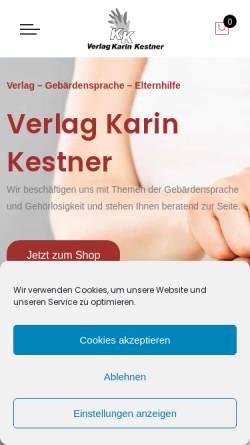 Vorschau der mobilen Webseite www.kestner.de, Verlag Karin Kestner