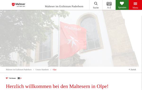 Vorschau von www.malteser-olpe.de, Malteser Hilfsdienst, Ortsgruppe Olpe