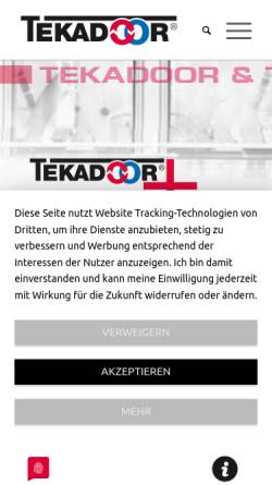 Vorschau der mobilen Webseite www.ttl-win.de, Tür + Torluftschleier Lufttechnische Geräte GmbH