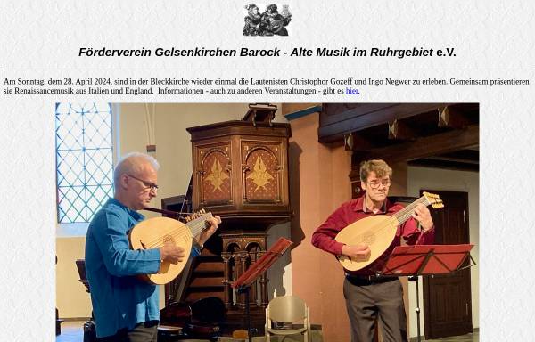 Vorschau von www.gelsenkirchen-barock.de, Förderverein Gelsenkirchen Barock - Alte Musik im Ruhrgebiet e.V.