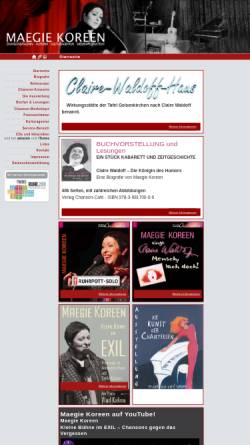 Vorschau der mobilen Webseite www.chanson-cafe.de, Maegie Koreen