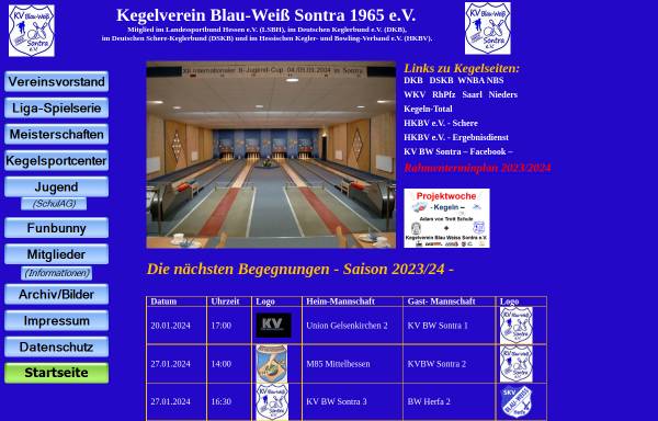 Vorschau von www.kvsontra.de, Kegelverein Sontra e.V.