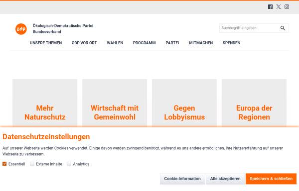 Vorschau von www.oedp.de, Ökologisch-Demokratische Partei (ödp)