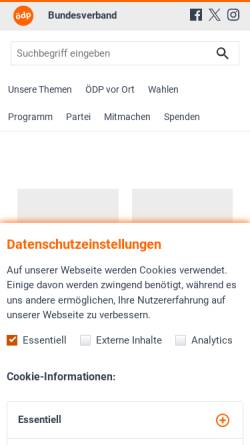 Vorschau der mobilen Webseite www.oedp.de, Ökologisch-Demokratische Partei (ödp)