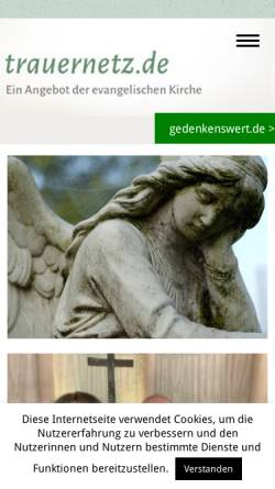 Vorschau der mobilen Webseite www.trauernetz.de, Trauernetz