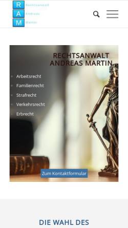 Vorschau der mobilen Webseite www.anwalt-martin.de, Rechtsanwalt Andreas Martin