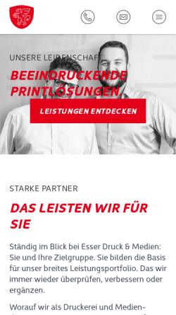Vorschau der mobilen Webseite www.druckerei-esser.de, Druckerei+Verlag Esser