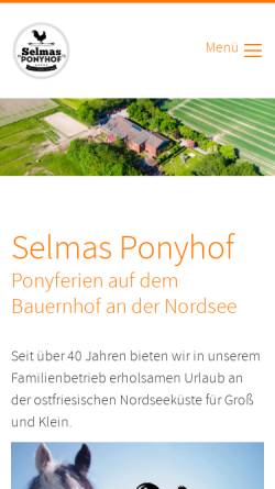 Vorschau der mobilen Webseite www.selmas-ponyhof.de, Selmas Ponyhof