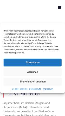 Vorschau der mobilen Webseite aquimer.de, Aquimer GmbH