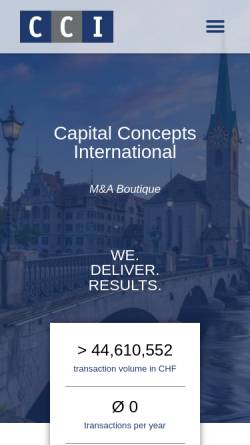 Vorschau der mobilen Webseite capitalconcepts.ch, Capital Concepts International AG