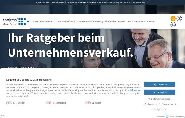 Vorschau von www.concess.de, Concess GmbH Unternehmensvermittlung