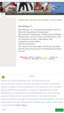 Vorschau der mobilen Webseite dae-mahng.de, Dae Mahng e.V. Verein für Taekwondo und Tai Chi Chuan in Bonn
