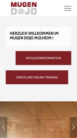 Vorschau der mobilen Webseite mugendojo.de, Dojo - Schule für Kampfkunst und Gesundheit, Mülheim