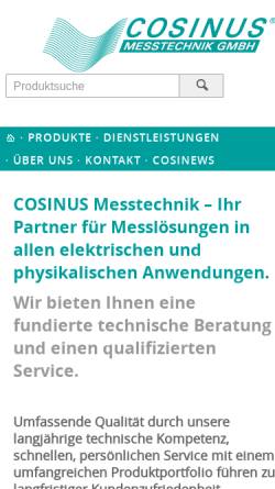 Vorschau der mobilen Webseite www.cosinus.de, Cosinus Computermesstechnik GmbH