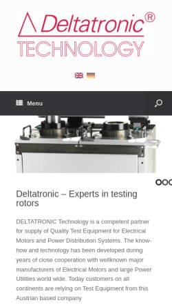 Vorschau der mobilen Webseite www.deltatronic.com, Deltatronic Technology Sales