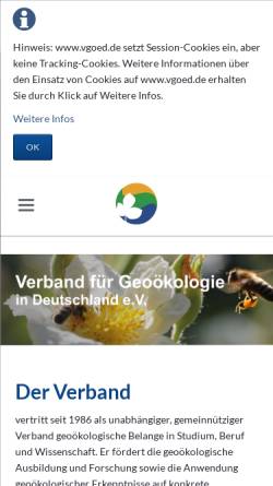 Vorschau der mobilen Webseite www.geooekologie.de, Verband für Geoökologie in Deutschland e. V. (VGöD)