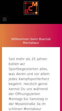 Vorschau der mobilen Webseite www.boxclub-montabaur.de, Boxclub Montabaur e. V.