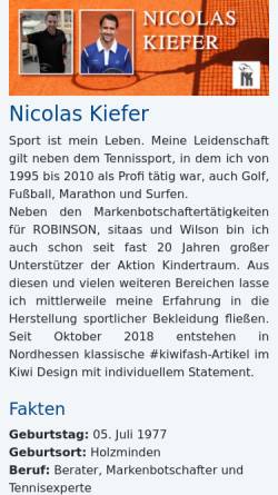 Vorschau der mobilen Webseite www.nicolaskiefer.de, Kiefer, Nicolas