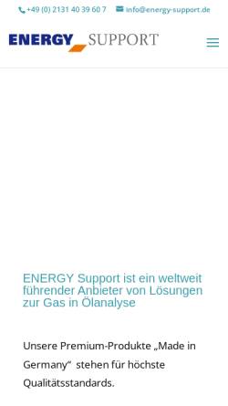 Vorschau der mobilen Webseite www.energy-support.de, Energy Support GmbH