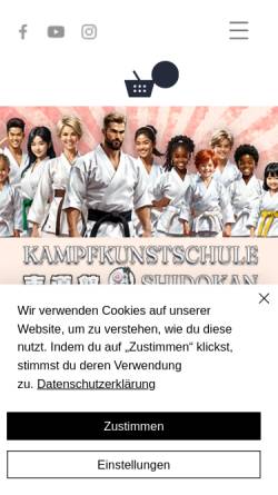 Vorschau der mobilen Webseite www.shorinryu-chemnitz.com, Kampfkunstschule Shidokan Shirasagi Dojo Chemnitz