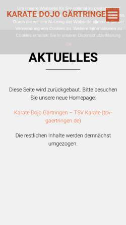 Vorschau der mobilen Webseite www.karate-gaertringen.de, Karate Dojo Gärtringen