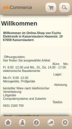 Vorschau der mobilen Webseite shop.fe-kl.de, Fuchs Elektronik GmbH