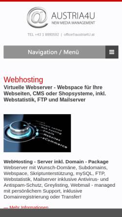 Vorschau der mobilen Webseite www.austria4u.at, Austria4U - Net Pool
