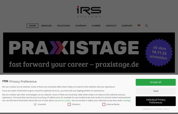 Vorschau von www.irs-systeme.de, IRS Systementwicklung GmbH