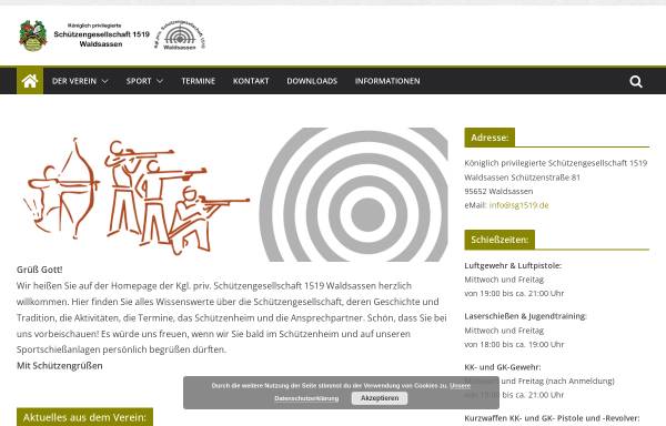 Vorschau von www.sg1519.de, Königlich privilegierte Schützengesellschaft 1519 Waldsassen