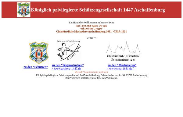 Vorschau von www.1447-aschaffenburg.de, Königlich privilegierte Schützengesellschaft von 1447 Aschaffenburg