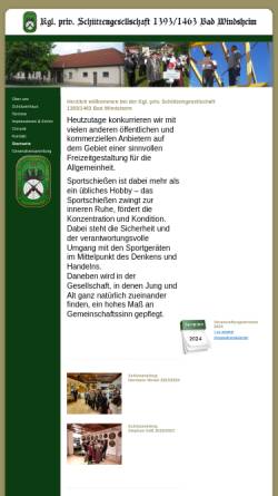 Vorschau der mobilen Webseite www.sgbadwindsheim.de, Schützengesellschaft 1393/1463 Bad Windsheim