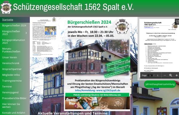 Vorschau von www.sg1562spalt.de, Schützengesellschaft 1562 Spalt e.V.