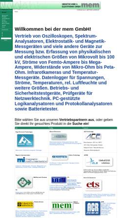 Vorschau der mobilen Webseite www.mem-gmbh.de, MEM Messtechnik und Elektronik GmbH