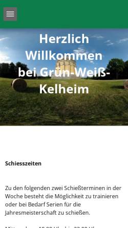 Vorschau der mobilen Webseite www.ssg-gruen-weiss-kelheim.de, Sportschützengesellschaft Grün-Weiß Kelheim e.V.