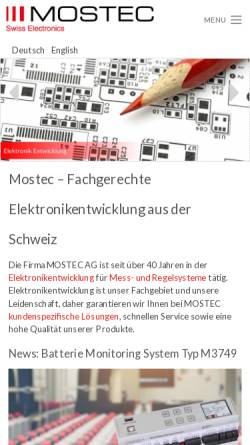 Vorschau der mobilen Webseite www.mostec.ch, Mostec AG