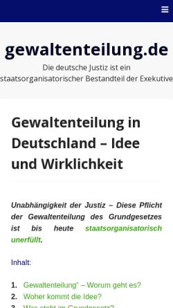 Vorschau der mobilen Webseite www.gewaltenteilung.de, Gewaltenteilung